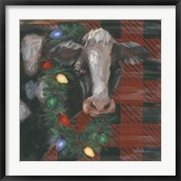Framed Festive Cow