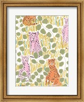 Framed Hello Cheetah - Pink & Orange