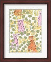 Framed Hello Cheetah - Pink & Orange