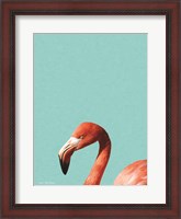 Framed Blue Flamingo
