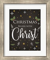 Framed Christmas Begins with Christ