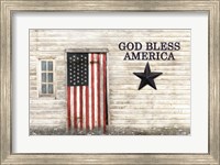 Framed God Bless American Flag