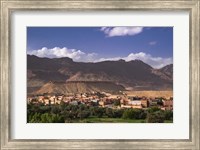 Framed Oasis City of Tinerhir beneath foothills of the Atlas Mountains, Morocco