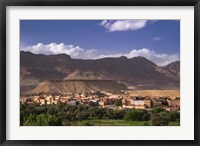 Framed Oasis City of Tinerhir beneath foothills of the Atlas Mountains, Morocco
