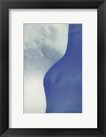 Framed Abstract Blue & White Ice
