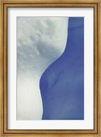 Framed Abstract Blue & White Ice