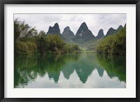 Framed Karst Hills with Longjiang River, Yizhou, Guangxi Province, China