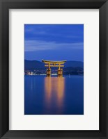 Framed Twilight Floating Torii Gate, Itsukushima Shrine, Japan