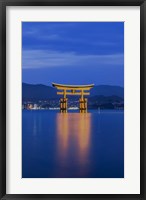 Framed Twilight Floating Torii Gate, Itsukushima Shrine, Japan