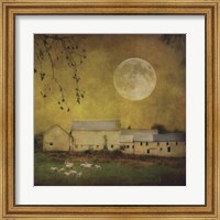 Framed Sheep Under a Harvest Moon