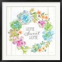 Framed Sweet Succulents Wreath Home