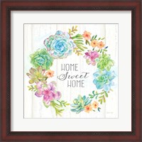 Framed Sweet Succulents Wreath Home