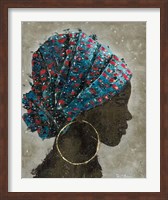 Framed Profile of a Woman I (gold hoop)