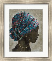 Framed Profile of a Woman I (gold hoop)