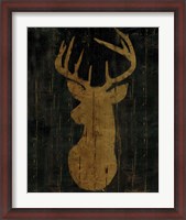 Framed Rustic Lodge Animals Deer Head