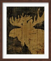 Framed Rustic Lodge Animals Moose