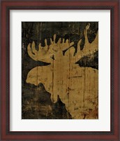 Framed Rustic Lodge Animals Moose