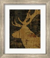 Framed 'Rustic Lodge Animals Deer' border=