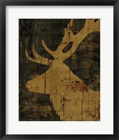 Framed 'Rustic Lodge Animals Deer' border=