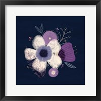 Cream Florals on Navy I Framed Print