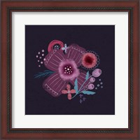 Framed Dark Purple Florals I