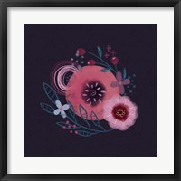 Framed Dark Purple Florals II