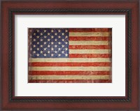 Framed Vintage Flag on Barnwood