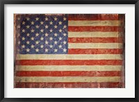 Framed Vintage Flag on Barnwood