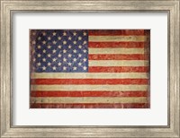 Framed Vintage Flag on Barnwood