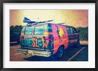 Framed Beach Van at Sunset