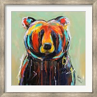 Framed Painted Black Bear