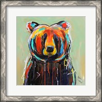 Framed Painted Black Bear