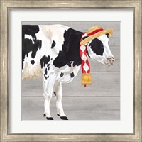 Framed Intellectual Animals I Cow and Bell