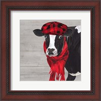 Framed Intellectual Animals III Cow and Scarf