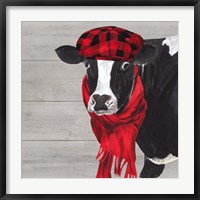 Framed Intellectual Animals III Cow and Scarf
