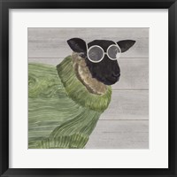 Intellectual Animals IV Sheep and Sweater Framed Print