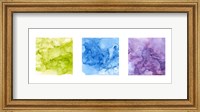 Framed Bright Mineral Abstracts Panel I 3 across