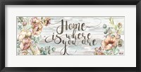 Framed Blush Poppies and Eucalyptus Home Sign