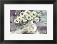 Framed White Flowers in Pottery Pitcher
