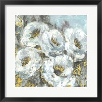 Framed White Flowers with Gold
