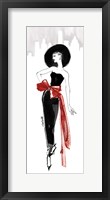 Framed Fifties Fashion IV Red Scarf