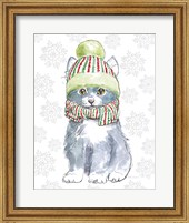 Framed Christmas Kitties II Snowflakes v2