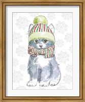 Framed Christmas Kitties II Snowflakes v2
