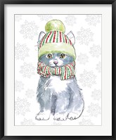 Framed Christmas Kitties II Snowflakes v2