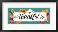 Framed Thankful IV Turquoise