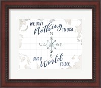 Framed Watercolor Wanderlust Adventure IV A World to See