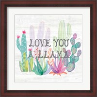 Framed Lovely Llamas Cactus Love