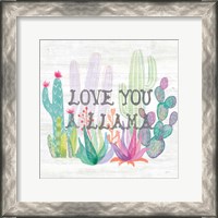 Framed Lovely Llamas Cactus Love