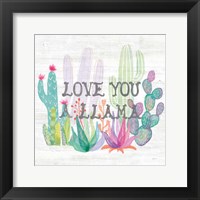 Framed Lovely Llamas Cactus Love