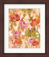 Framed Pink and Orange Brocade I